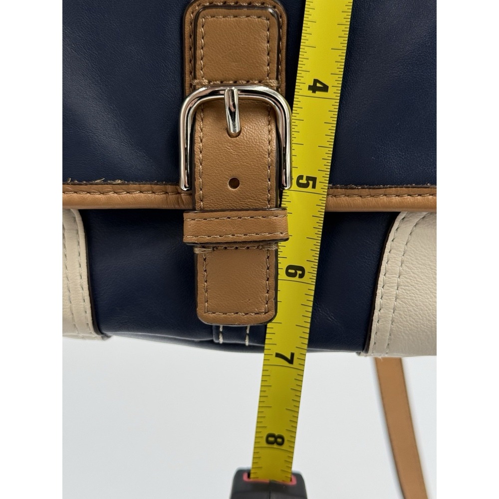 COACH Hadley Leather Field Crossbody Bag Color Block Blue Tan Purse F29763 - Picture 10 of 14